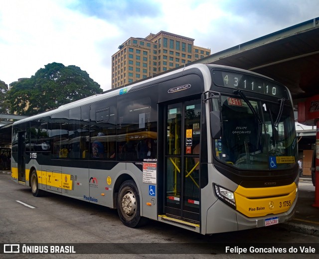 Viação Metrópole Paulista - Zona Leste 3 1755 na cidade de São Paulo, São Paulo, Brasil, por Felipe Goncalves do Vale. Número da foto: #10761443.