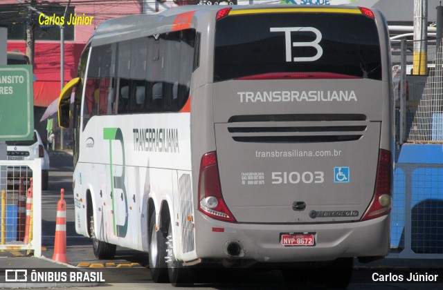 Transbrasiliana Transportes e Turismo 51003 na cidade de Goiânia, Goiás, Brasil, por Carlos Júnior. ID da foto: 10763049.