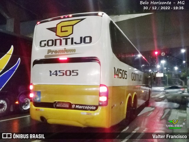 Empresa Gontijo de Transportes 14505 na cidade de Belo Horizonte, Minas Gerais, Brasil, por Valter Francisco. ID da foto: 10761997.