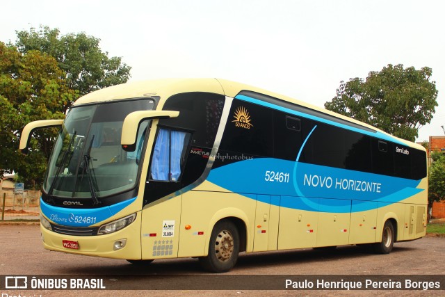 Viação Novo Horizonte 524611 na cidade de Rondonópolis, Mato Grosso, Brasil, por Paulo Henrique Pereira Borges. ID da foto: 10763053.