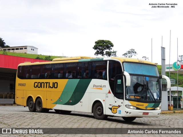 Empresa Gontijo de Transportes 14660 na cidade de João Monlevade, Minas Gerais, Brasil, por Antonio Carlos Fernandes. ID da foto: 10765642.