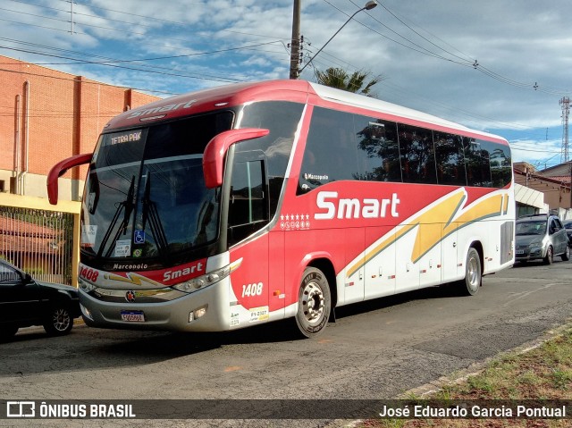 Viação Smart Transporte e Turismo 1408 na cidade de Monte Mor, São Paulo, Brasil, por José Eduardo Garcia Pontual. Número da foto: #10764088.