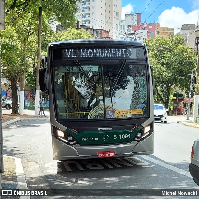Via Sudeste Transportes S.A. 5 1091 na cidade de São Paulo, São Paulo, Brasil, por Michel Nowacki. Número da foto: #10766487.