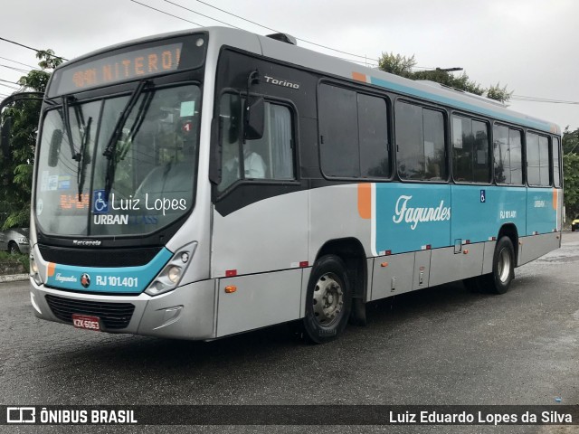 Auto Ônibus Fagundes RJ 101.401 na cidade de Niterói, Rio de Janeiro, Brasil, por Luiz Eduardo Lopes da Silva. ID da foto: 10764666.