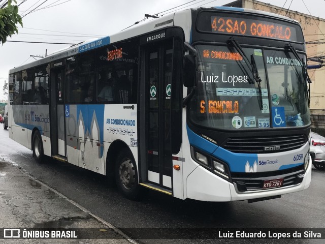 Viação Estrela 6.059 na cidade de São Gonçalo, Rio de Janeiro, Brasil, por Luiz Eduardo Lopes da Silva. Número da foto: #10765284.
