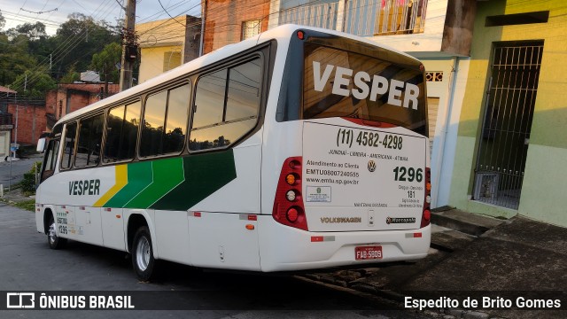 Vesper Transportes 1296 na cidade de Franco da Rocha, São Paulo, Brasil, por Espedito de Brito Gomes. ID da foto: 10763561.