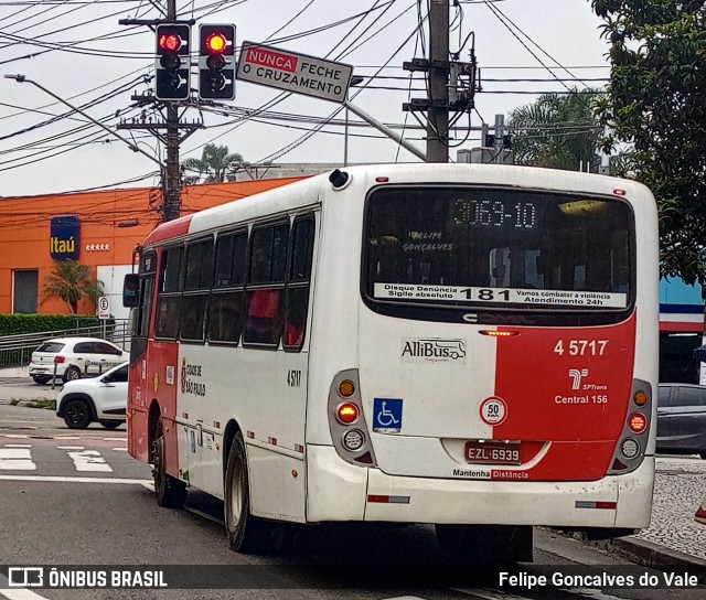 Allibus Transportes 4 5717 na cidade de São Paulo, São Paulo, Brasil, por Felipe Goncalves do Vale. Número da foto: #10766412.