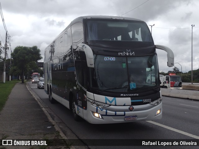 Empresa de Ônibus Nossa Senhora da Penha 58002 na cidade de São Paulo, São Paulo, Brasil, por Rafael Lopes de Oliveira. ID da foto: 10766410.