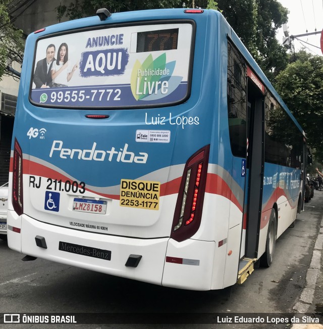 Viação Pendotiba RJ 211.003 na cidade de Niterói, Rio de Janeiro, Brasil, por Luiz Eduardo Lopes da Silva. Número da foto: #10769682.