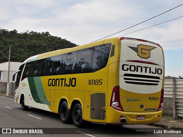 Empresa Gontijo de Transportes 18185 na cidade de Juiz de Fora, Minas Gerais, Brasil, por Luiz Krolman. ID da foto: 10767878.