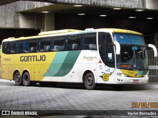 Empresa Gontijo de Transportes 17160 na cidade de Belo Horizonte, Minas Gerais, Brasil, por Hariel Bernades. ID da foto: 10768230.