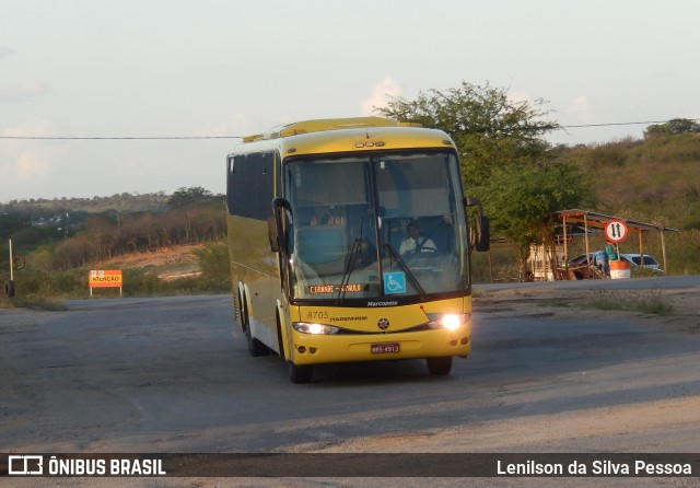 Viação Itapemirim 8705 na cidade de Taquaritinga do Norte, Pernambuco, Brasil, por Lenilson da Silva Pessoa. ID da foto: 10768122.