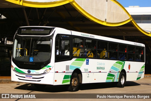 TCCC - Transporte Coletivo Cidade Canção 7205 na cidade de Maringá, Paraná, Brasil, por Paulo Henrique Pereira Borges. ID da foto: 10772845.