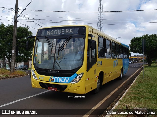 TCGL - Transportes Coletivos Grande Londrina 3331 na cidade de Londrina, Paraná, Brasil, por Victor Lucas de Matos Lima. Número da foto: #10772770.