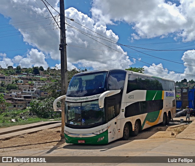 Verde Transportes 4503 na cidade de Ribeirão, Pernambuco, Brasil, por Luiz Fellipe. ID da foto: 10771779.