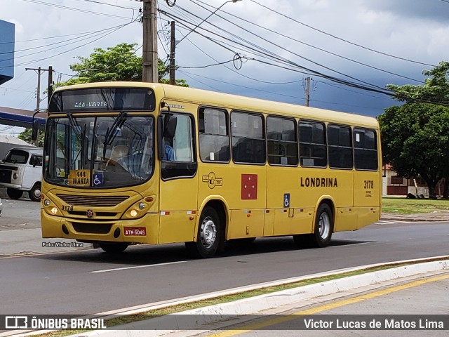 TCGL - Transportes Coletivos Grande Londrina 3178 na cidade de Londrina, Paraná, Brasil, por Victor Lucas de Matos Lima. Número da foto: #10772889.
