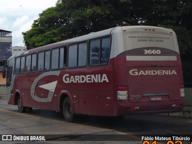 Expresso Gardenia 3660 na cidade de Três Corações, Minas Gerais, Brasil, por Fábio Mateus Tibúrcio. ID da foto: 10772624.