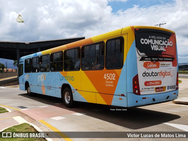 TCGL - Transportes Coletivos Grande Londrina 4502 na cidade de Londrina, Paraná, Brasil, por Victor Lucas de Matos Lima. Número da foto: #10772878.