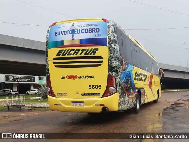 Eucatur - Empresa União Cascavel de Transportes e Turismo 5606 na cidade de Ji-Paraná, Rondônia, Brasil, por Gian Lucas  Santana Zardo. ID da foto: 10770364.