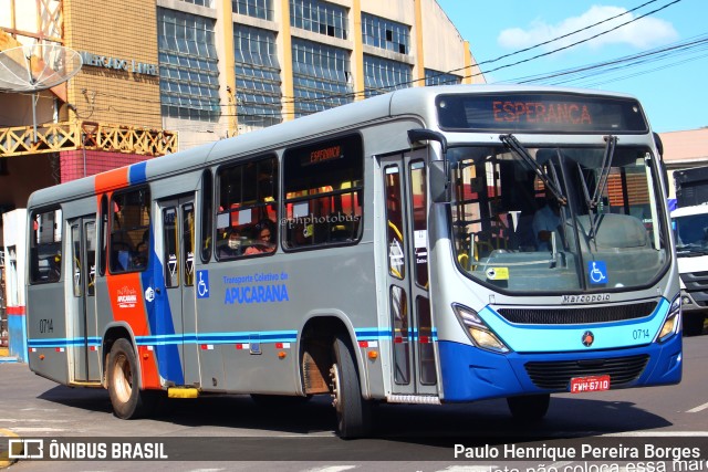 VAL - Viação Apucarana Ltda. 0714 na cidade de Apucarana, Paraná, Brasil, por Paulo Henrique Pereira Borges. Número da foto: #10772917.