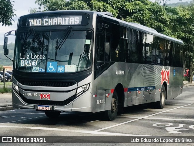 Auto Viação 1001 RJ 108.1190 na cidade de Niterói, Rio de Janeiro, Brasil, por Luiz Eduardo Lopes da Silva. ID da foto: 10769838.