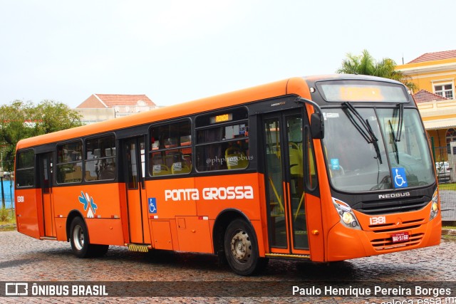 VCG - Viação Campos Gerais 1381 na cidade de Ponta Grossa, Paraná, Brasil, por Paulo Henrique Pereira Borges. ID da foto: 10776794.