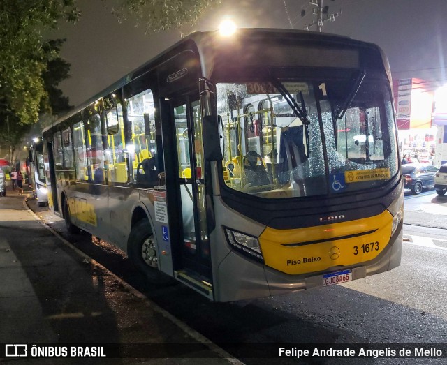 Viação Metrópole Paulista - Zona Leste 3 1673 na cidade de São Paulo, São Paulo, Brasil, por Felipe Andrade Angelis de Mello. Número da foto: #10774130.