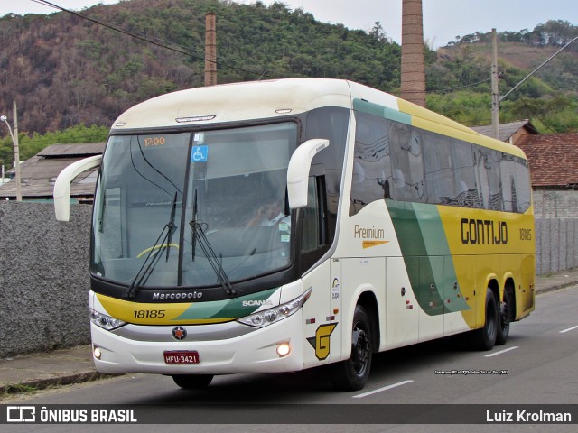 Empresa Gontijo de Transportes 18185 na cidade de Juiz de Fora, Minas Gerais, Brasil, por Luiz Krolman. ID da foto: 10776267.