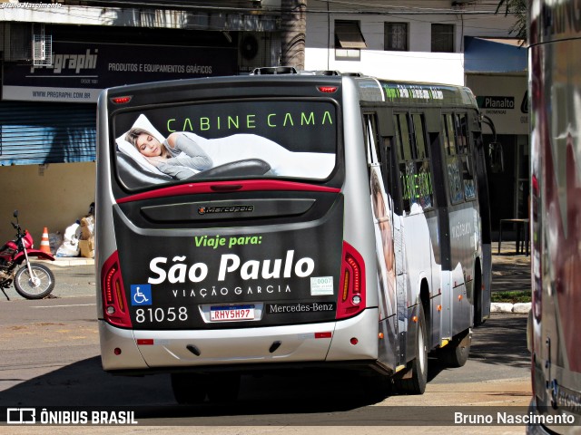 Viação Garcia 81058 na cidade de Maringá, Paraná, Brasil, por Bruno Nascimento. Número da foto: #10775079.