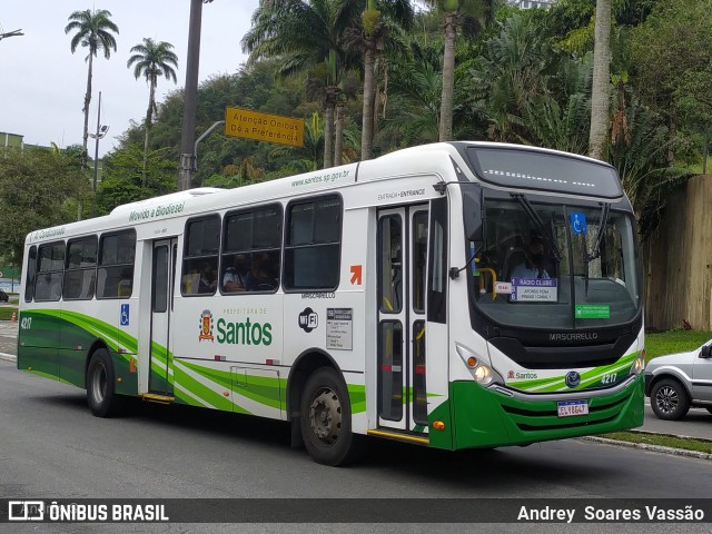 Viação Piracicabana Santos 4217 na cidade de Santos, São Paulo, Brasil, por Andrey  Soares Vassão. Número da foto: #10776571.