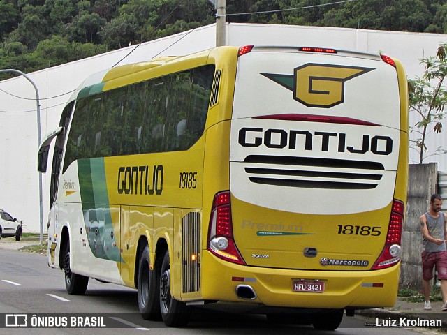 Empresa Gontijo de Transportes 18185 na cidade de Juiz de Fora, Minas Gerais, Brasil, por Luiz Krolman. ID da foto: 10776270.