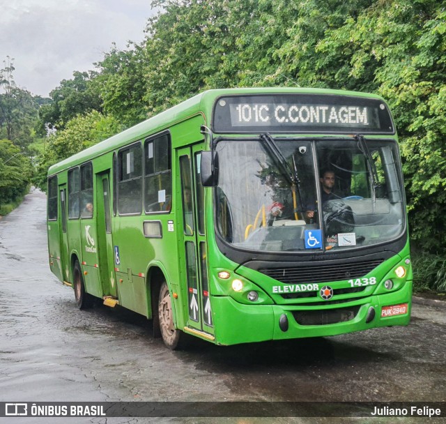 Viação Belo Monte Transportes Coletivos 1438 na cidade de Contagem, Minas Gerais, Brasil, por Juliano Felipe. Número da foto: #10774902.