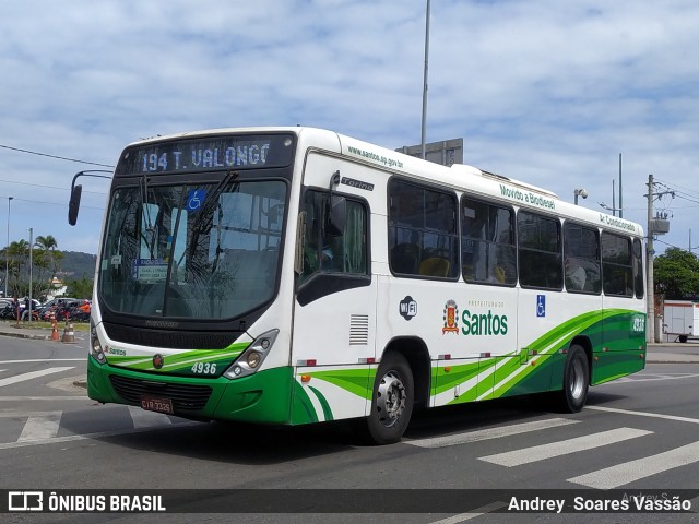 Viação Piracicabana Santos 4936 na cidade de Santos, São Paulo, Brasil, por Andrey  Soares Vassão. Número da foto: #10779678.