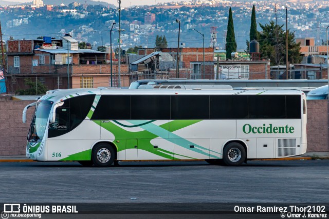 AdeO - Autobuses de Occidente 516 na cidade de Morelia, Michoacán, México, por Omar Ramírez Thor2102. ID da foto: 10777792.