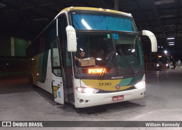 Empresa Gontijo de Transportes 17310 na cidade de Vila Velha, Espírito Santo, Brasil, por William Kennedy. ID da foto: 10781151.