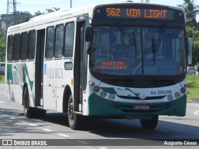 Viação Vila Rica RJ 206.008 na cidade de Nova Iguaçu, Rio de Janeiro, Brasil, por Augusto César. Número da foto: #10779151.