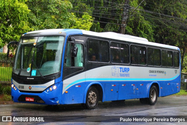 Turb Petrópolis > Turp -Transporte Urbano de Petrópolis 6108 na cidade de Petrópolis, Rio de Janeiro, Brasil, por Paulo Henrique Pereira Borges. Número da foto: #10780592.