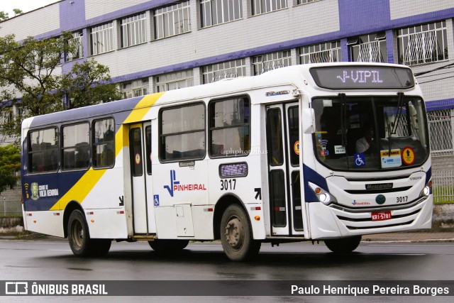 Viação Pinheiral 3017 na cidade de Volta Redonda, Rio de Janeiro, Brasil, por Paulo Henrique Pereira Borges. ID da foto: 10780632.