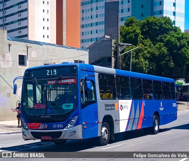 Empresa de Ônibus Pássaro Marron 37.813 na cidade de São Paulo, São Paulo, Brasil, por Felipe Goncalves do Vale. Número da foto: #10777590.