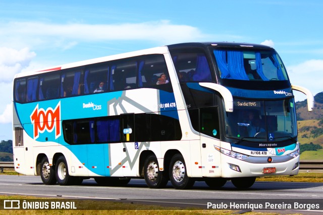 Auto Viação 1001 RJ 108.478 na cidade de Resende, Rio de Janeiro, Brasil, por Paulo Henrique Pereira Borges. ID da foto: 10783325.