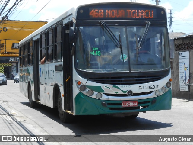 Viação Vila Rica RJ 206.017 na cidade de Nova Iguaçu, Rio de Janeiro, Brasil, por Augusto César. Número da foto: #10784753.