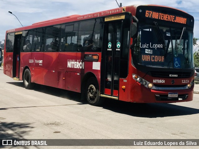 Auto Ônibus Brasília 1.3.024 na cidade de Niterói, Rio de Janeiro, Brasil, por Luiz Eduardo Lopes da Silva. ID da foto: 10787299.