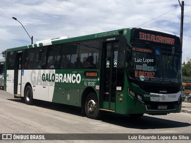 Viação Galo Branco RJ 181.087 na cidade de Niterói, Rio de Janeiro, Brasil, por Luiz Eduardo Lopes da Silva. ID da foto: 10787069.