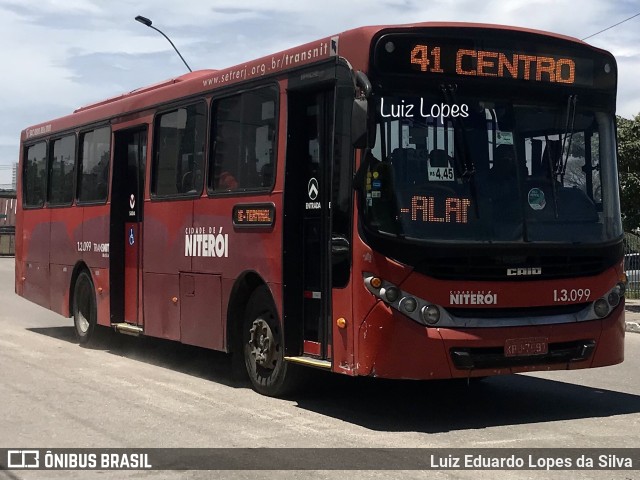 Auto Ônibus Brasília 1.3.099 na cidade de Niterói, Rio de Janeiro, Brasil, por Luiz Eduardo Lopes da Silva. ID da foto: 10787357.