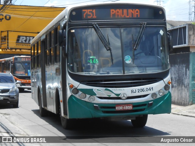 Viação Vila Rica RJ 206.041 na cidade de Nova Iguaçu, Rio de Janeiro, Brasil, por Augusto César. Número da foto: #10784738.