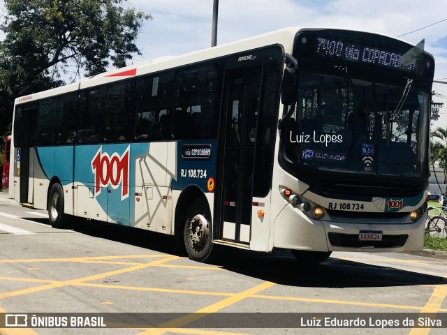 Auto Viação 1001 RJ 108.734 na cidade de Niterói, Rio de Janeiro, Brasil, por Luiz Eduardo Lopes da Silva. ID da foto: 10787067.