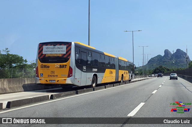 Mobi Rio E901019 na cidade de Rio de Janeiro, Rio de Janeiro, Brasil, por Claudio Luiz. Número da foto: #10790624.