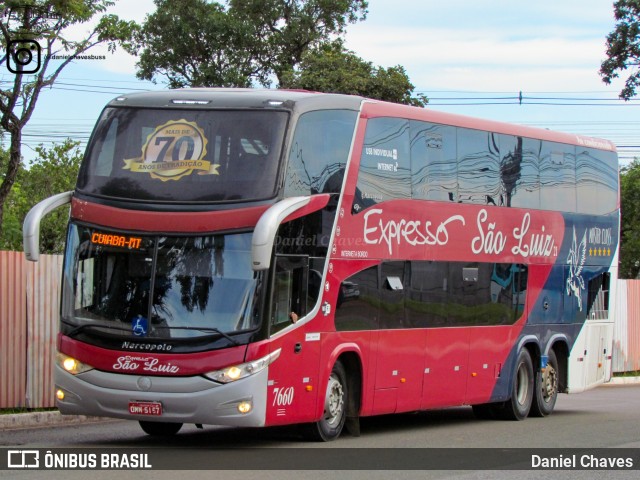 Expresso São Luiz 7660 na cidade de Brasília, Distrito Federal, Brasil, por Daniel Chaves. ID da foto: 10791195.