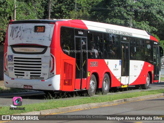 Itajaí Transportes Coletivos 2058 na cidade de Campinas, São Paulo, Brasil, por Henrique Alves de Paula Silva. ID da foto: 10791819.