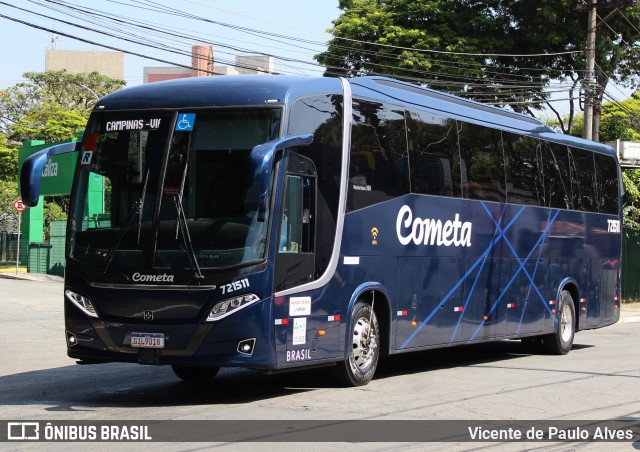 Viação Cometa 721511 na cidade de São Paulo, São Paulo, Brasil, por Vicente de Paulo Alves. ID da foto: 10791047.